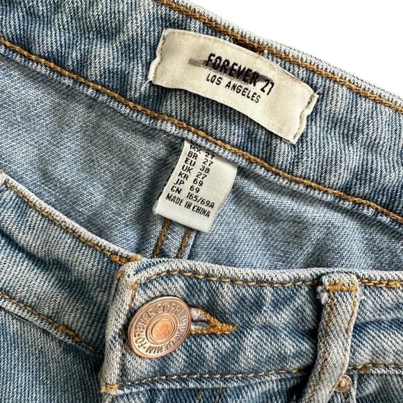 Forever 21 High Waist Baggy Fit Fringe Hem Jeans, 27 - Picture 8 of 8